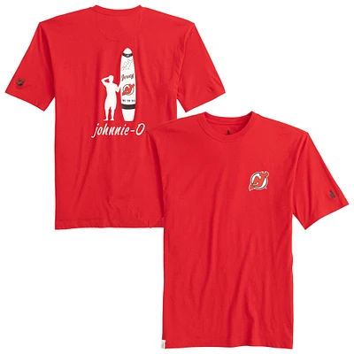 T-shirt rouge chiné Spencer des Devils du New Jersey pour homme de Johnnie-O