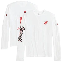 T-shirt à manches longues Adam des Devils du New Jersey pour hommes de Johnnie-O White