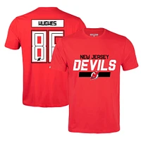 Men's Levelwear Jack Hughes Red New Jersey Devils Richmond Player Name & Number T-Shirt