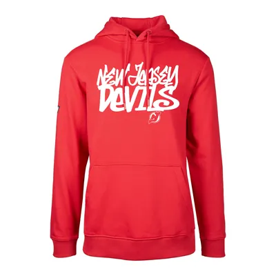 New Jersey Devils Levelwear Podium Graffiti Fleece Pullover Hoodie - Red