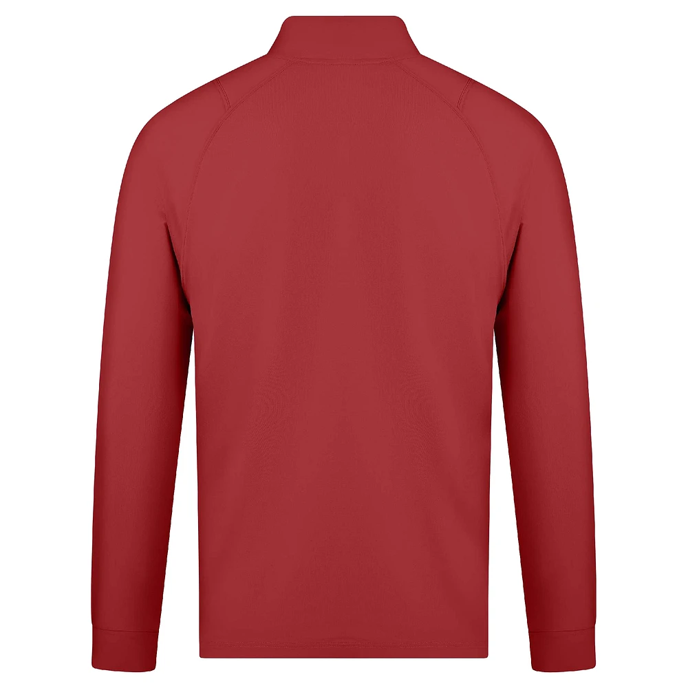 Men's Levelwear Red New Jersey Devils Theory Insignia Core Raglan Quarter-Zip Pullover Top