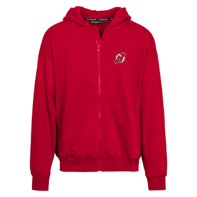 Sweat à capuche entièrement zippé rouge Levelwear pour hommes des Devils du New Jersey Uphill Insignia