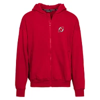 Sweat à capuche entièrement zippé rouge Levelwear pour hommes des Devils du New Jersey Uphill Insignia