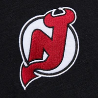 T-shirt à manches longues raglan noir/rouge pour homme Mitchell & Ness New Jersey Devils Legendary Slub