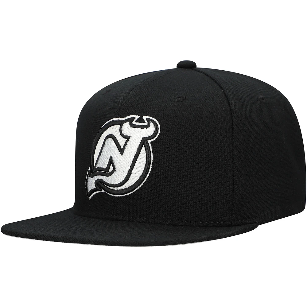 Men's Mitchell & Ness  Black New Jersey Devils Team Snapback Hat