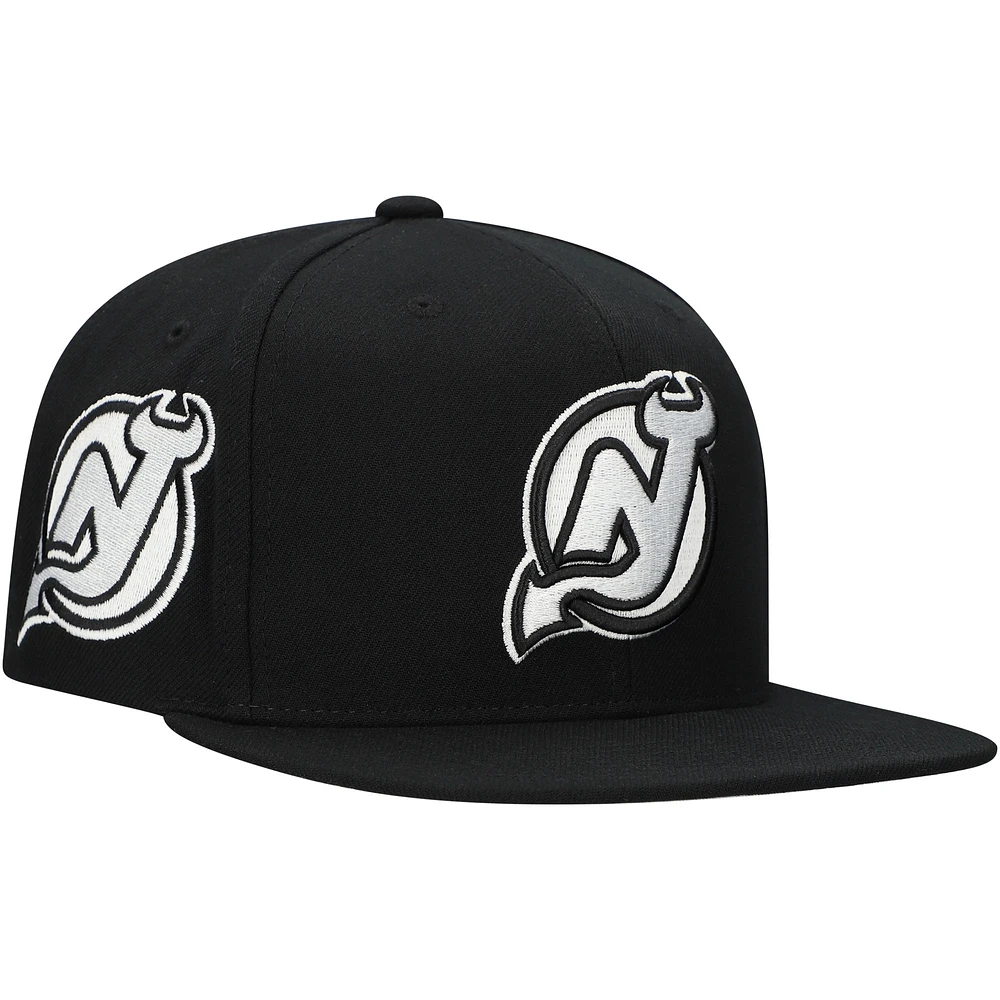 Men's Mitchell & Ness Black New Jersey Devils Team Snapback Hat