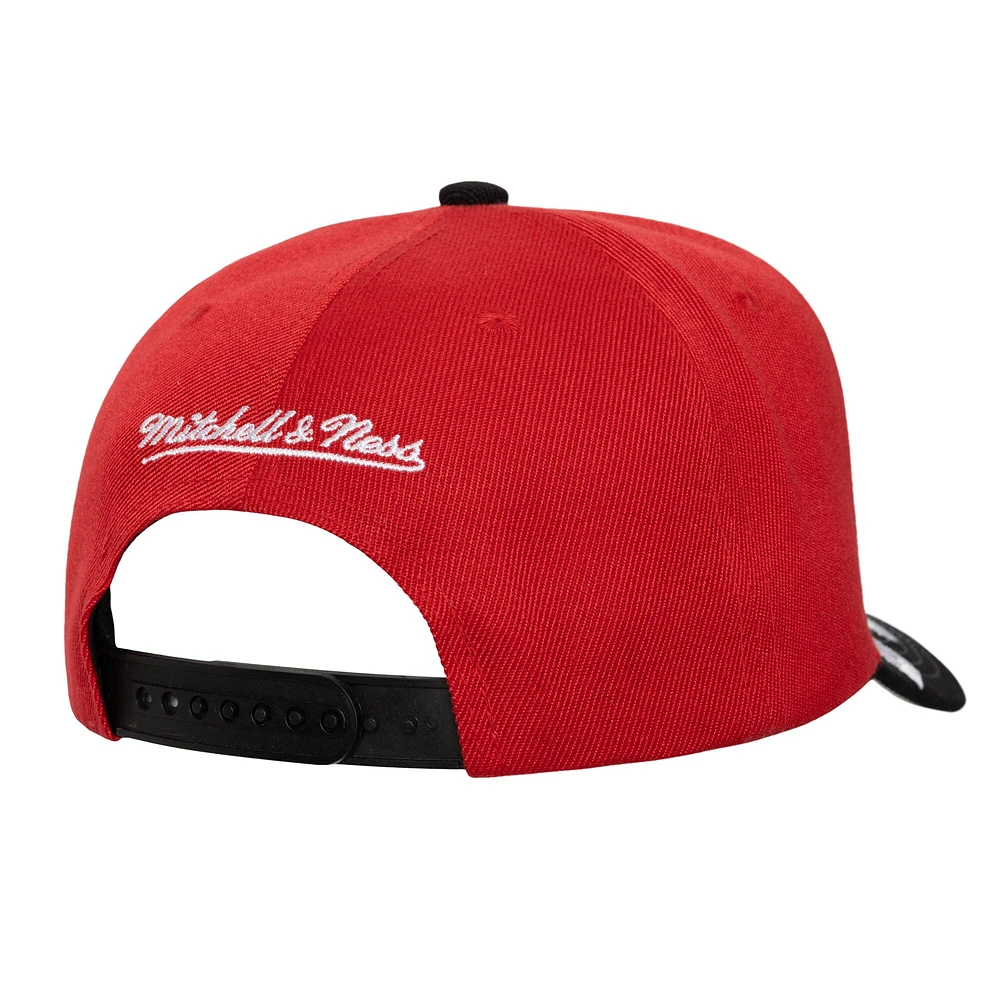 Casquette snapback bicolore Mitchell & Ness rouge/noir pour homme, New Jersey Devils Underarch Pro Crown