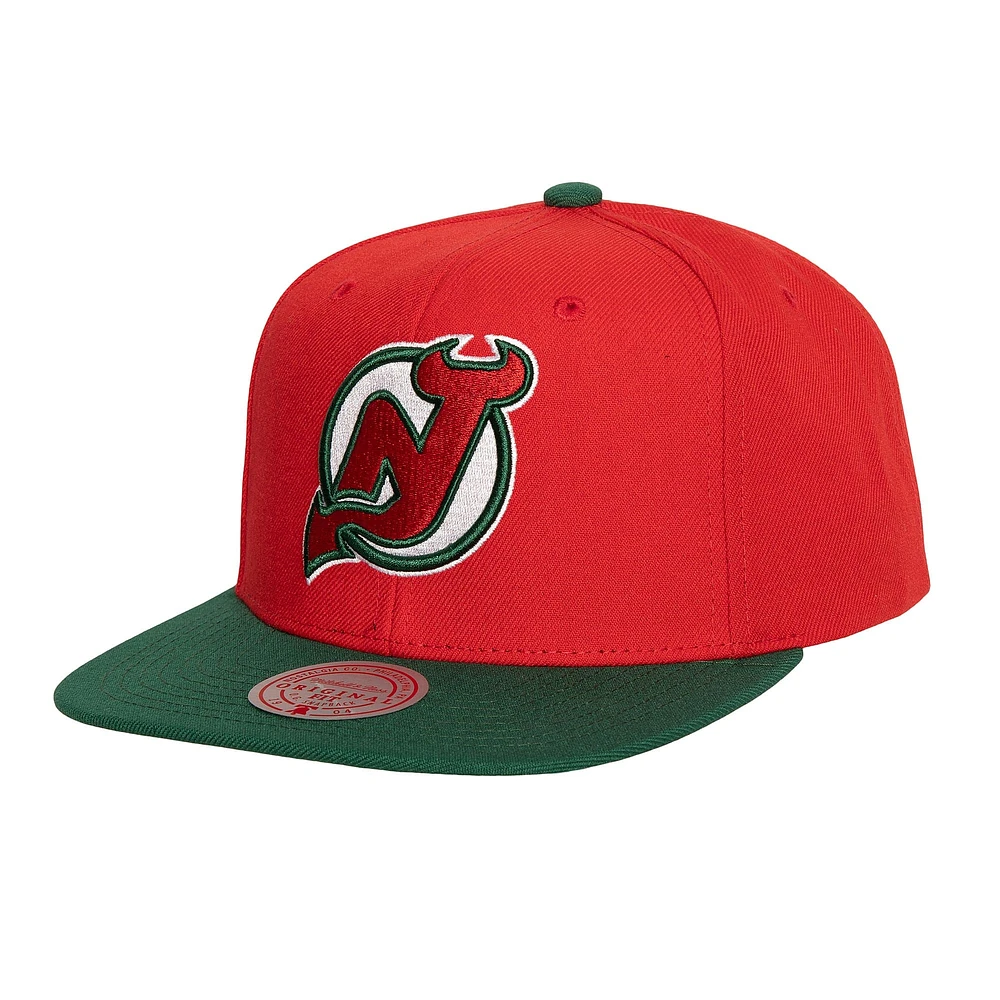 Casquette New Jersey Devils Core Team Ground 2.0 Snapback rouge Mitchell & Ness pour homme