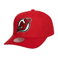 Casquette réglable rouge Mitchell & Ness des Devils du New Jersey Team Ground Pro pour hommes