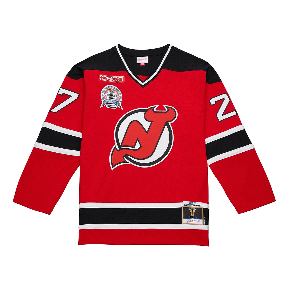 Maillot Mitchell & Ness Scott Niedermayer pour homme, rouge, New Jersey Devils, Big Tall 1999/00 Blue Line 2.0