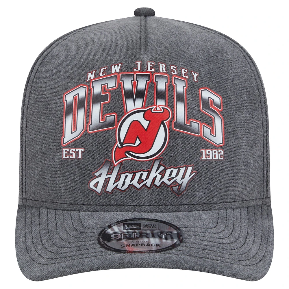 Casquette pré-courbée 9FIFTY Snapback New Era anthracite New Jersey Devils pour homme