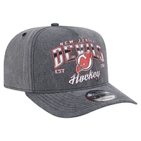 Casquette pré-courbée 9FIFTY Snapback New Era anthracite New Jersey Devils pour homme