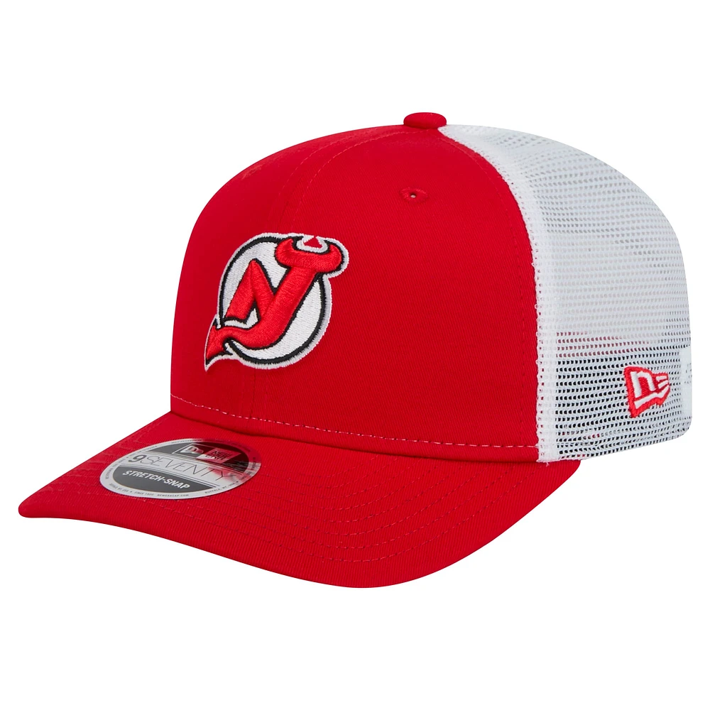 Men's New Era Red New Jersey Devils Core Trucker 9SEVENTY Stretch-Snap Hat