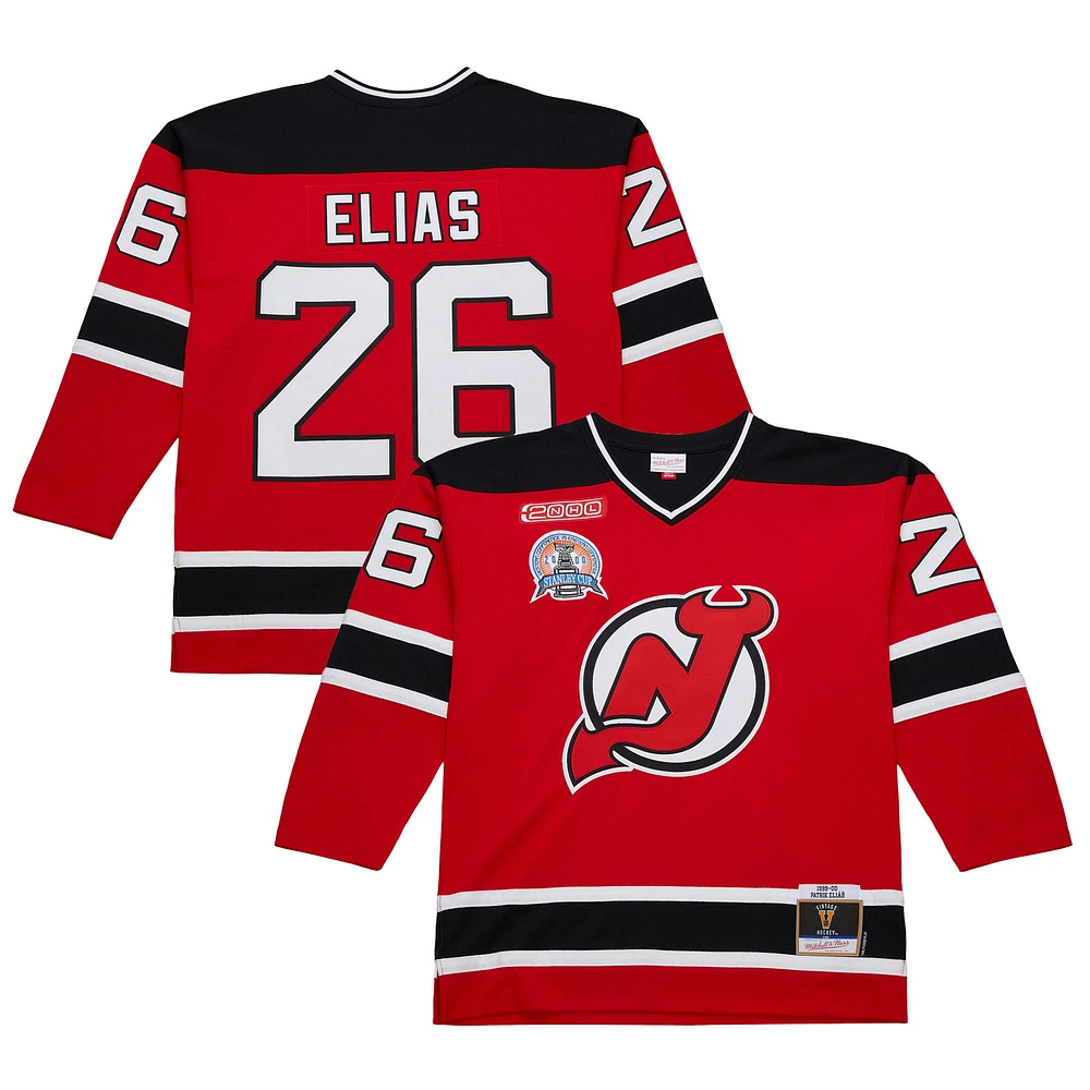 Maillot de jeu puissance Patrik Elias pour homme, rouge, New Jersey Devils 1999-00