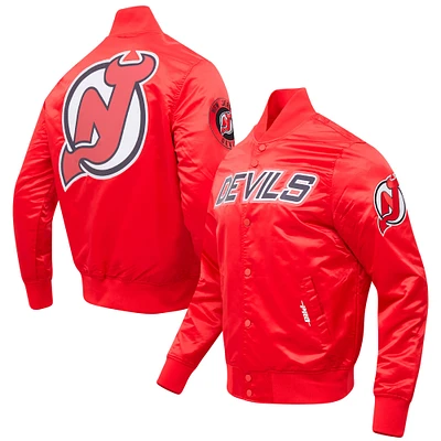 Veste à bouton-pression classique en satin pour hommes Pro Standard rouge des New Jersey Devils