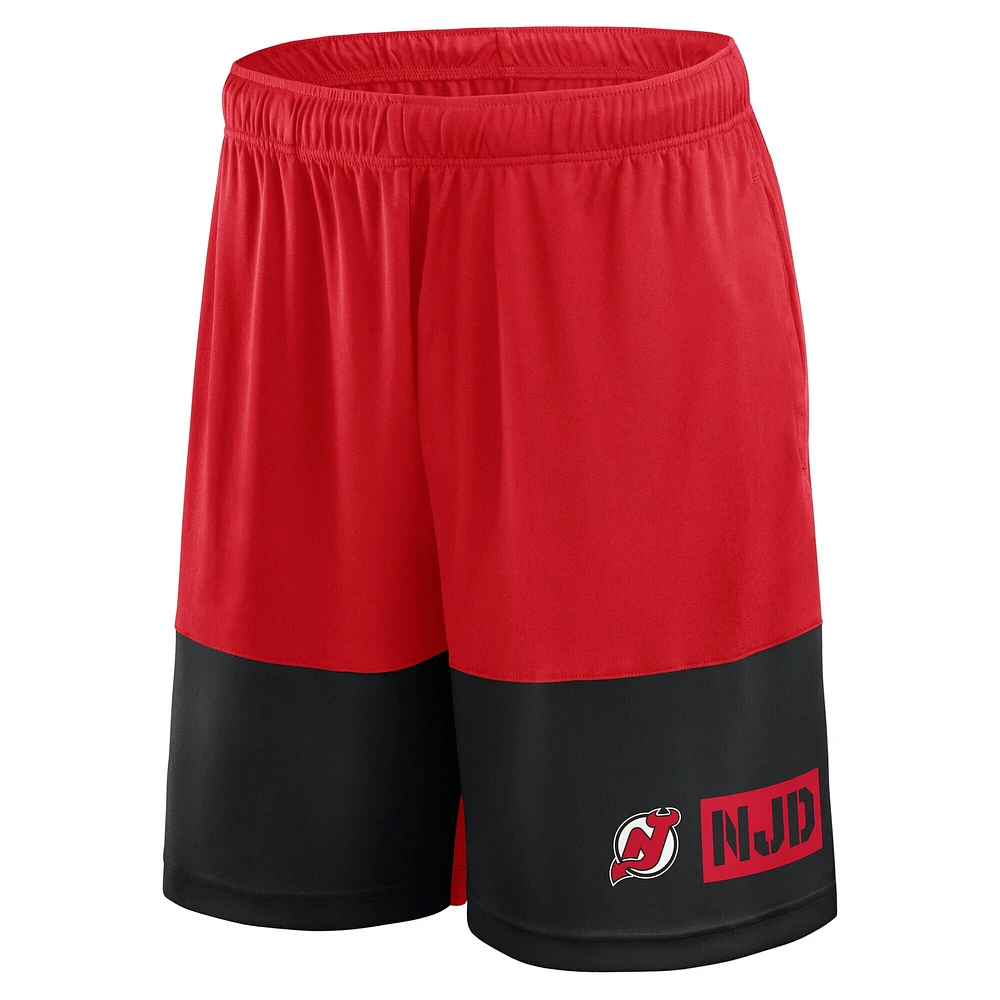 Short rouge athlétique pour homme des Devils du New Jersey, le meilleur meilleurs