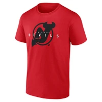 T-shirt coordonné rouge pour homme des Devils du New Jersey