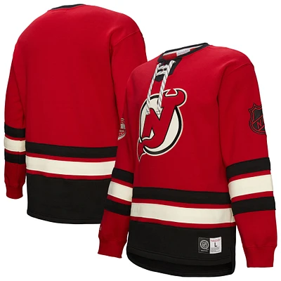 Sweat-shirt à lacets rouge pour homme New Jersey Devils Heritage