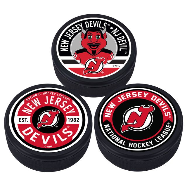 Devils du New Jersey - Paquet de 3 rondelles