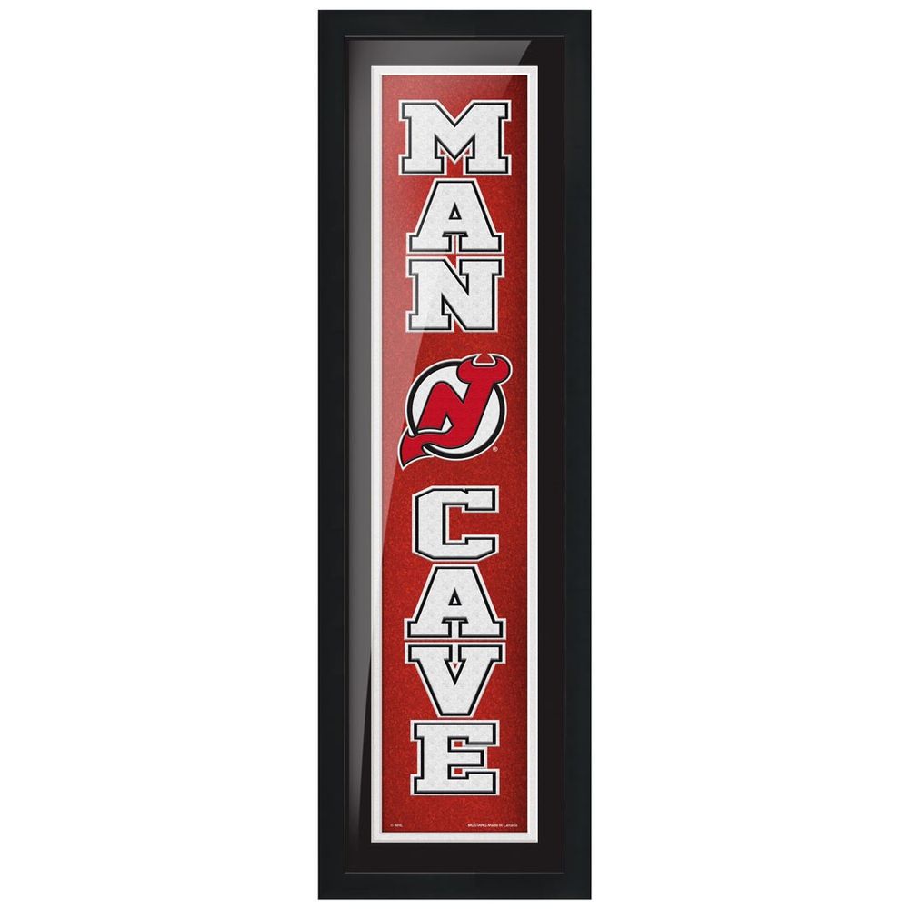New Jersey Devils - 6'' x 22'' Man Cave Framed Sign