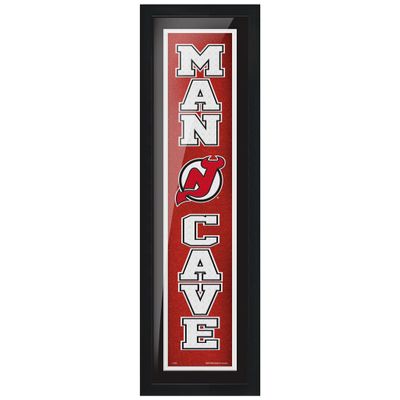 New Jersey Devils - 6'' x 22'' Man Cave Framed Sign