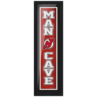 Devils du New Jersey - Enseigne encadrée Man Cave 6'' x 22''