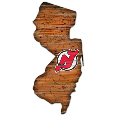 New Jersey Devils Distressed State Cutout Sign