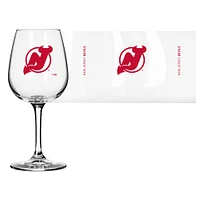 Verre à vin à pied avec logo des Devils du New Jersey, 12 oz