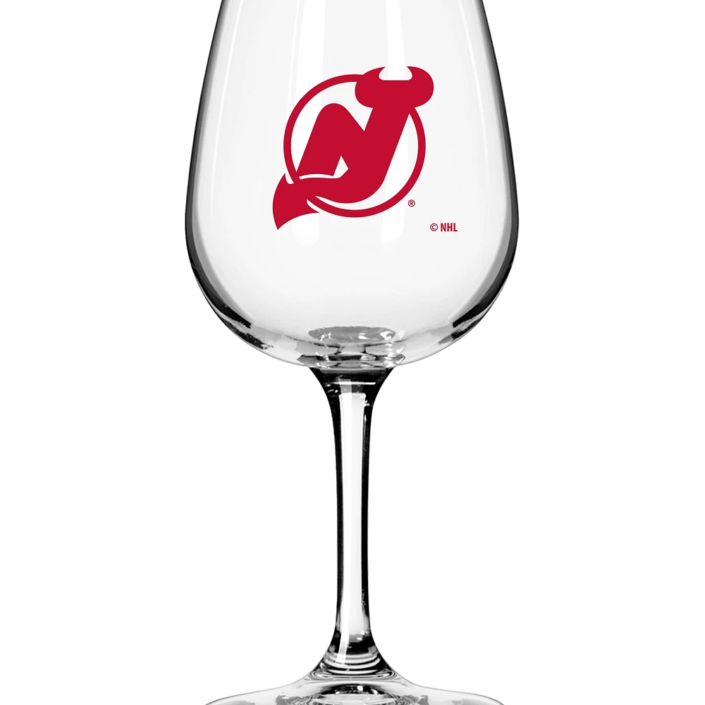 Verre à vin à pied avec logo des Devils du New Jersey, 12 oz