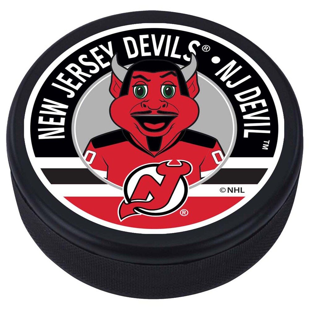 New Jersey Devils - Mascot Design Hockey Puck