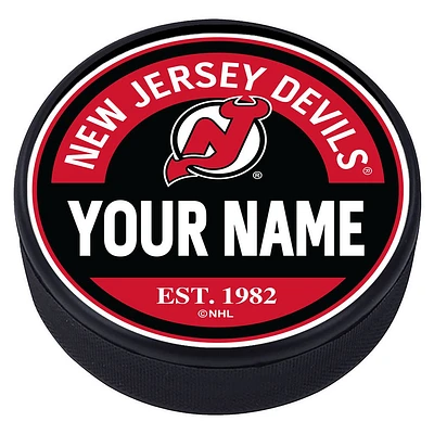 New Jersey Devils - Personalized Block Textured Puck