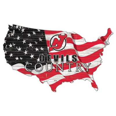 New Jersey Devils USA Flag Cutout Sign