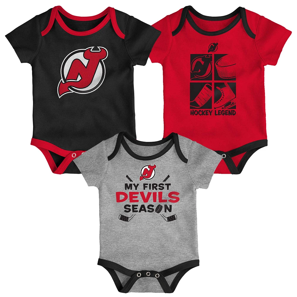 Ensemble de body trois pièces pour nouveau-né et bébé avec légende des Devils du New Jersey