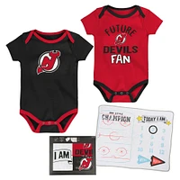 Newborn & Infant New Jersey Devils #1 Draft Pick 2 Pack Bodysuit Blanket Set