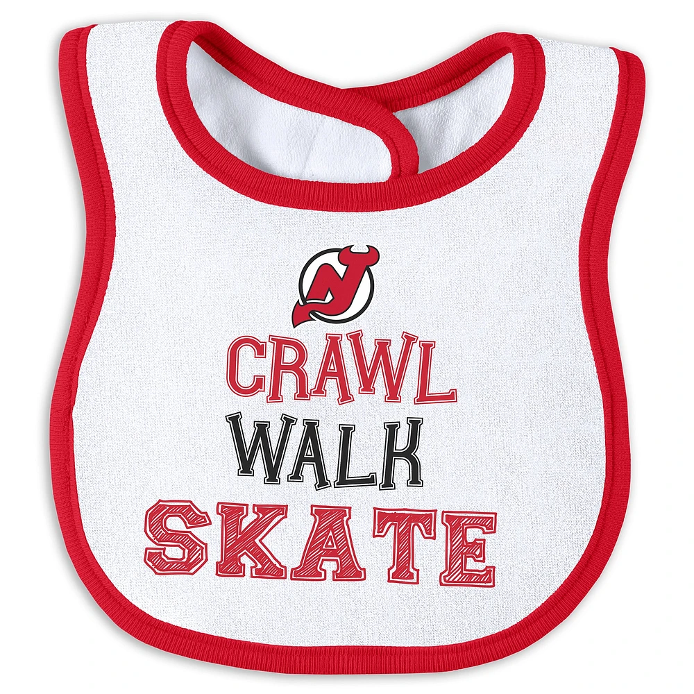 Ensemble pyjama et bavoir pour nouveau-né bébé par Erin Andrews New Jersey Devils Sleep and Play