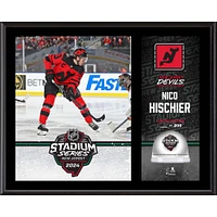 Nico Hischier New Jersey Devils 12" x 15" 2024 NHL Stadium Series Sublimated Plaque with Game-Used Ice - Limited Edition of 200