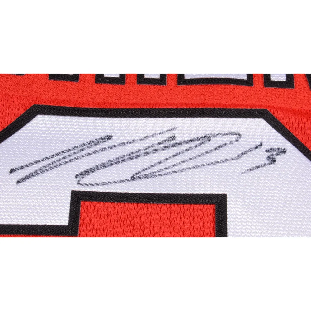 Maillot échappé des fanatiques rouge autographié des Devils du New Jersey par Nico Hischier