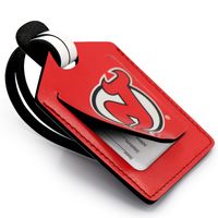 New Jersey Devils Personalized Leather Luggage Tag