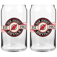 Le Sports Vault New Jersey Devils 16 oz. Ensemble de deux verres à canettes