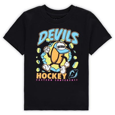 T-shirt noir Break Through des Devils du New Jersey pour tout-petit