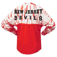 Unisex Spirit Jersey Red New Devils Crystal Half Dye Long Sleeve T-Shirt