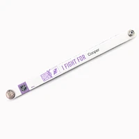 White New Jersey Devils Hockey Fights Cancer Porte-clés ruban personnalisé