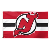 WinCraft New Jersey Devils 3' x 5' Team Stripe Deluxe Drapeau simple face