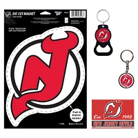 WinCraft New Jersey Devils 4-Pack Key Rings and Magnets Set