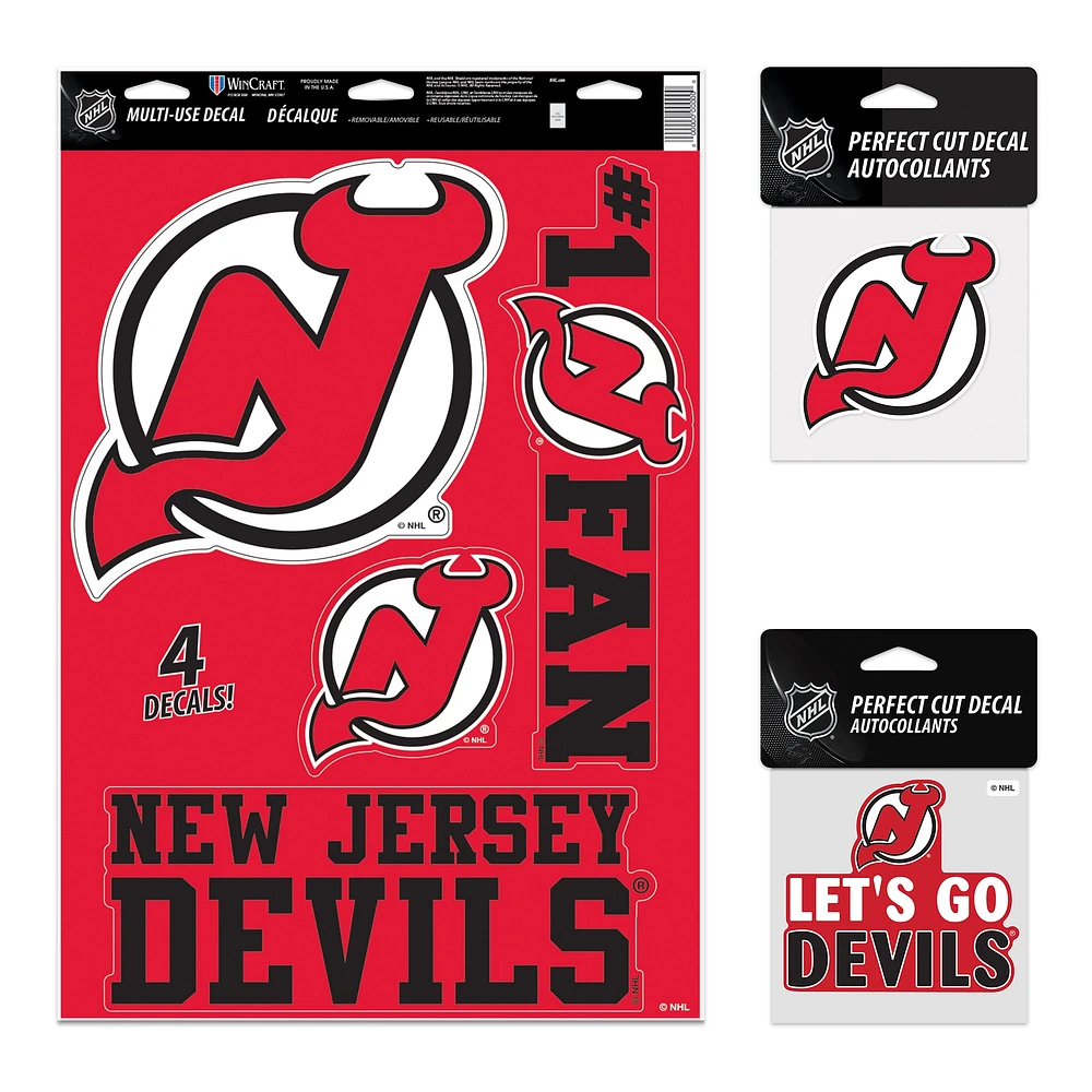 WinCraft New Jersey Devils Decal Variety Pack