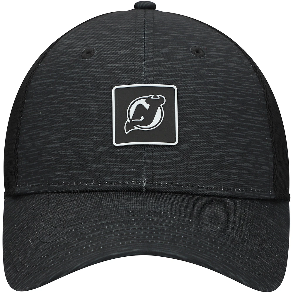 Women's Fanatics  Black New Jersey Devils Authentic Pro Adjustable Trucker Hat