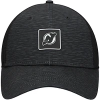 Women's Fanatics  Black New Jersey Devils Authentic Pro Adjustable Trucker Hat