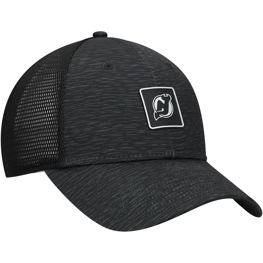 Women's Fanatics  Black New Jersey Devils Authentic Pro Adjustable Trucker Hat