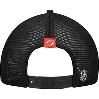 Women's Fanatics  Black New Jersey Devils Authentic Pro Adjustable Trucker Hat