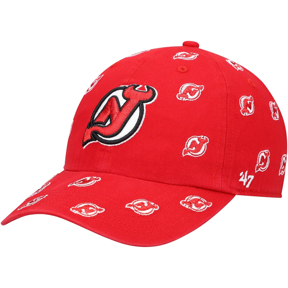 Casquette ajustable avec logo Clean Up Confetti Devils du New Jersey '47 rouge pour femme